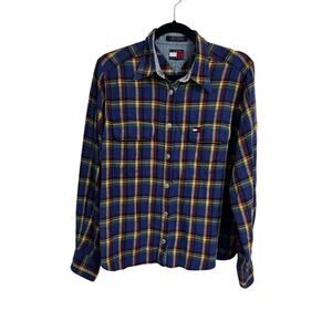 Tommy Jeans Vintage Plaid Flannel Shirt Men's Medium Women's XL (Estimated)